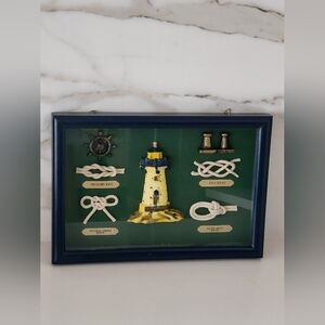 Nautical Knot Display Art with Lighthouse Model And Various Knots